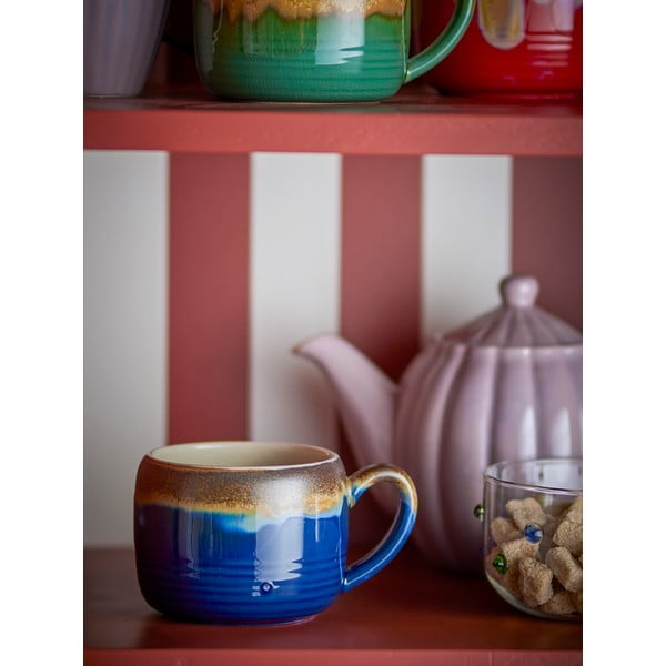 Căni albastre/maro 4 buc. din gresie 400 ml Sheen – Bloomingville-image-1