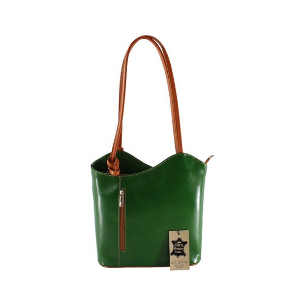 Geantă din piele Chicca Borse Phoebe, verde-image-1