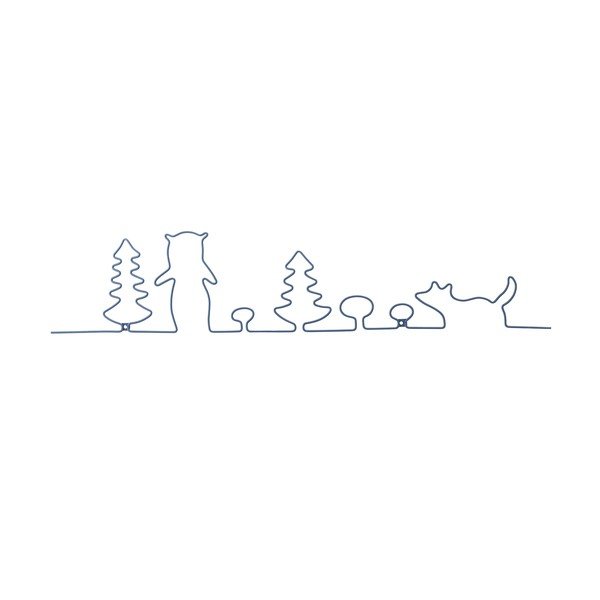 Decorațiune de perete din metal Bloomingville Mini Forest, albastru