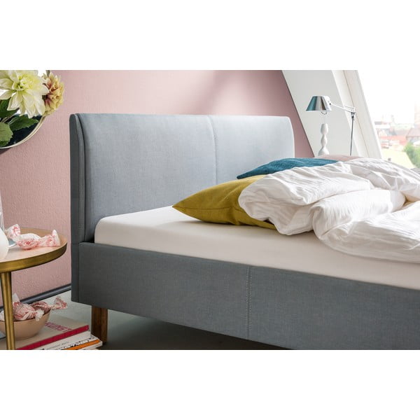 Pat matrimonial albastru/gri tapițat fără somieră 140x200 cm Lena – Meise Möbel-image-2