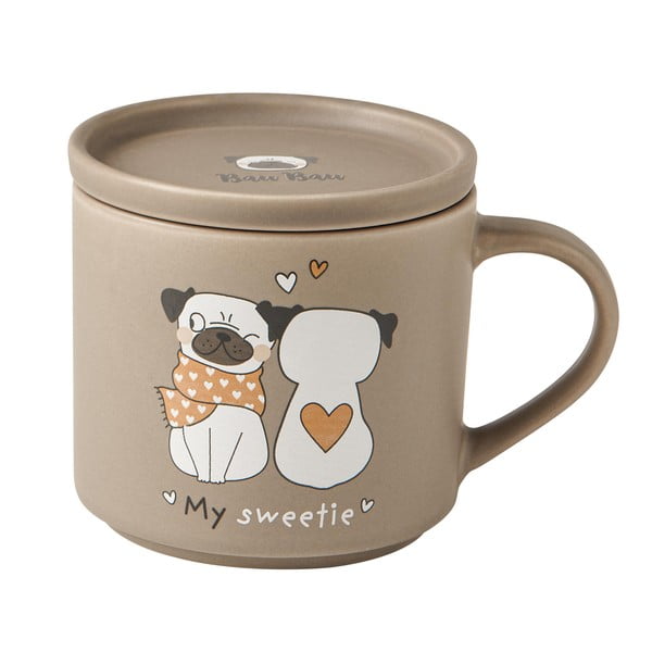 Căni bej-maro deschis din porțelan  2 buc. 350 ml – Brandani-image-2