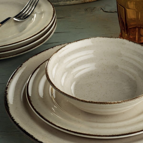 Set veselă 24 piese din porțelan Kütahya Porselen Basis, bej-image-1