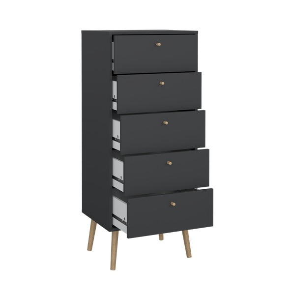 Comodă gri antracit înaltă 50x120 cm Bodo – Tvilum-image-3