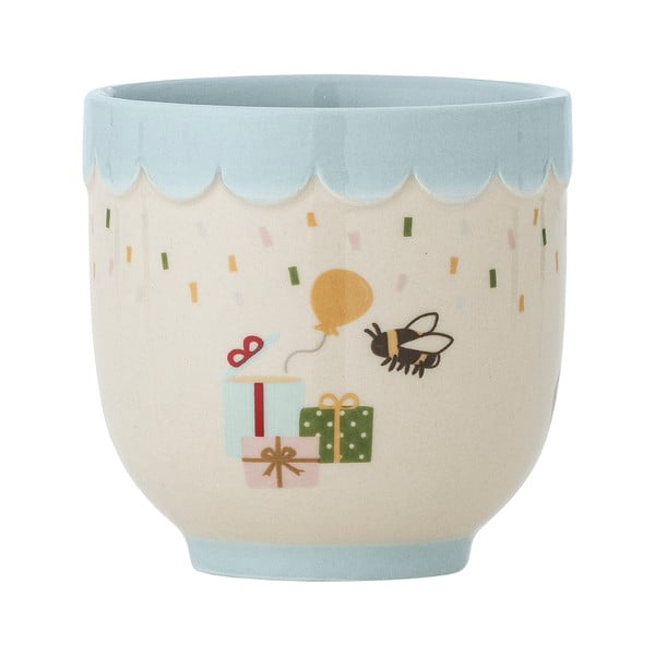 Cană pentru copii albastră/crem din gresie 150 ml Celebrate – Bloomingville Mini-image-2