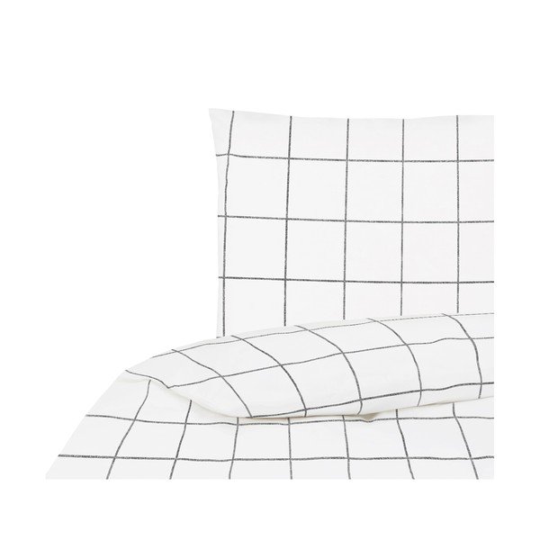 Husă pentru pilotă albă din bumbac percale Westwing Collection, 155 x 220 cm-image-2