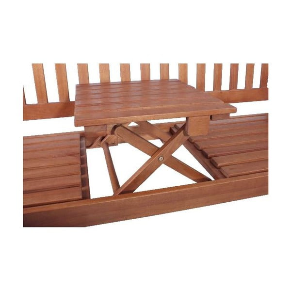 Bancă de grădină cu masă de depozitare din lemn de eucalipt Phuket - Garden Pleasure -image-4