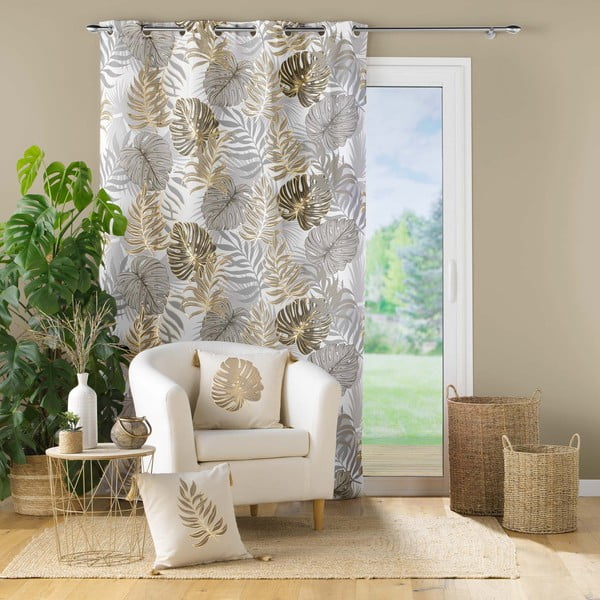 Draperie gri-aurie 140x260 cm Mogador – douceur d'intérieur-image-2