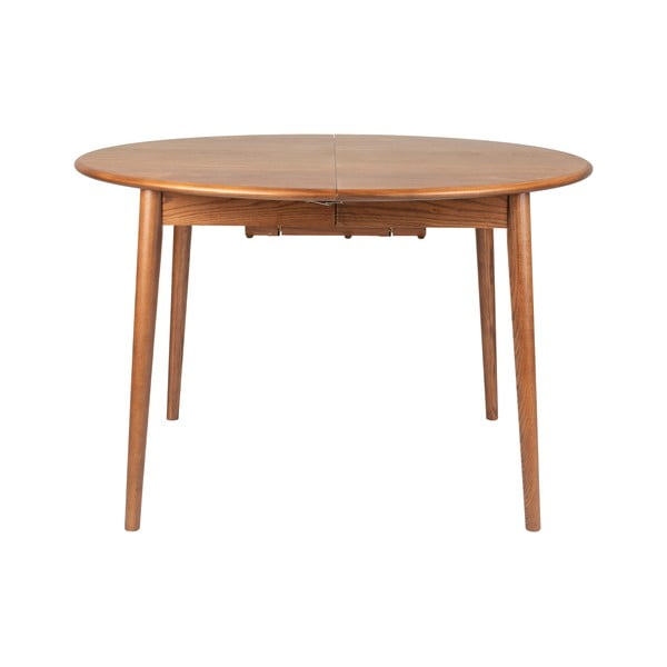 Masă de dining rotundă extensibilă cu blat cu aspect de lemn de nuc cu blat suplimentar ø 120 cm Twist – Zuiver