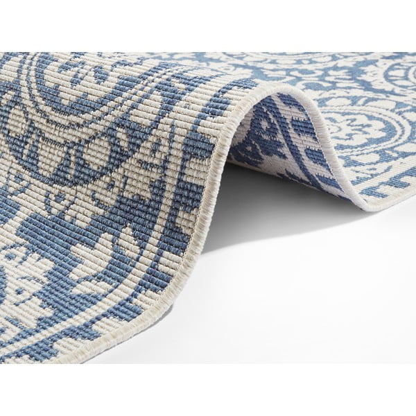 Covor adecvat pentru exterior NORTHRUGS Jardin, 80 x 350 cm, albastru-crem-image-2