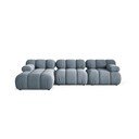 Colțar modular gri cu tapițerie din catifea (cu colț pe partea stângă/cu șezlong) Bellis – Micadoni 