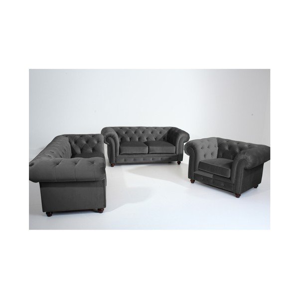 Canapea Max Winzer Orleans Velvet, 216 cm, gri antracit-image-2