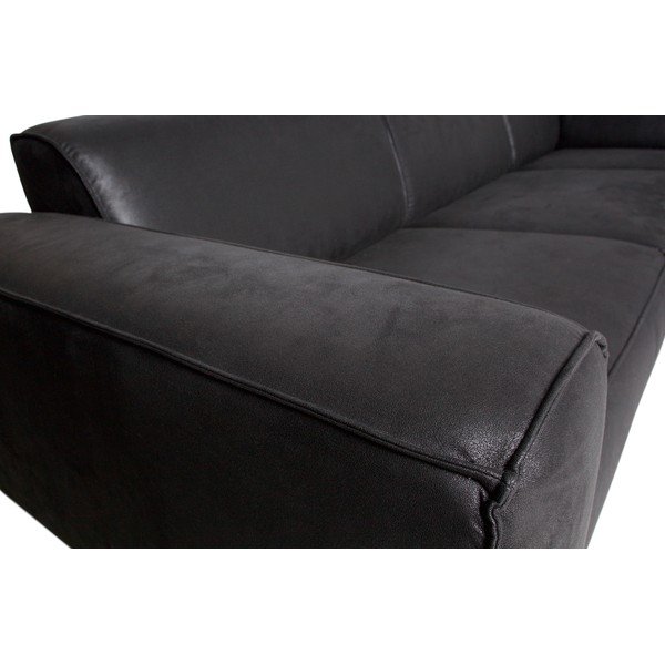 Colțar din piele artificială cu șezlong pe partea dreaptă BePureHome Statement, negru-image-4