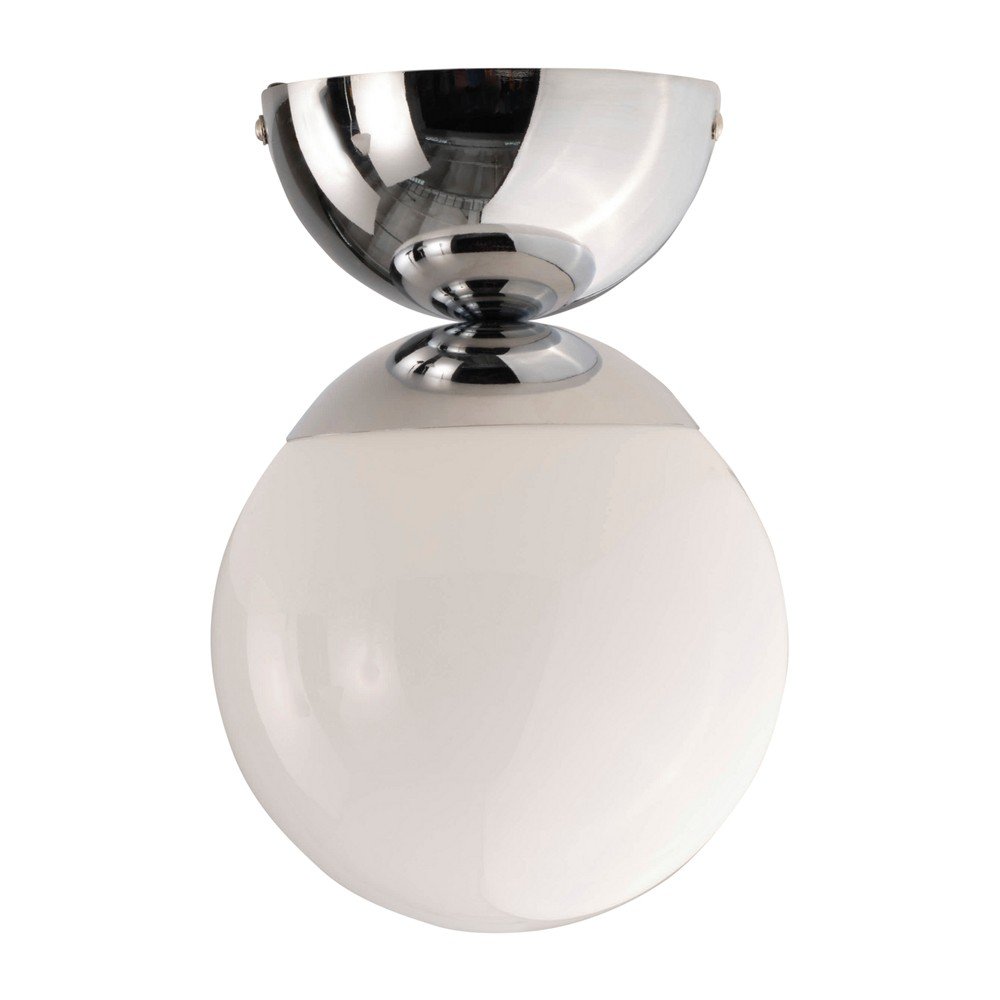 Plafonieră albă/argintiu-lucios din sticlă opal ø 15 cm Leah – Jotex