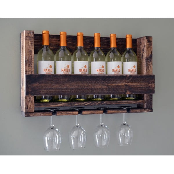 Suport de perete pentru sticlele de vin și pahare Cornus