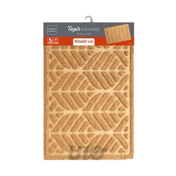 Covoraș de intrare din fibre de nucă de cocos 40x60 cm Palmette – douceur d'intérieur-image-1