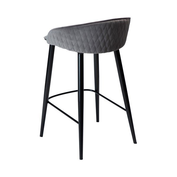 Scaun de bar gri din catifea 80 cm Dual – DAN-FORM Denmark-image-3