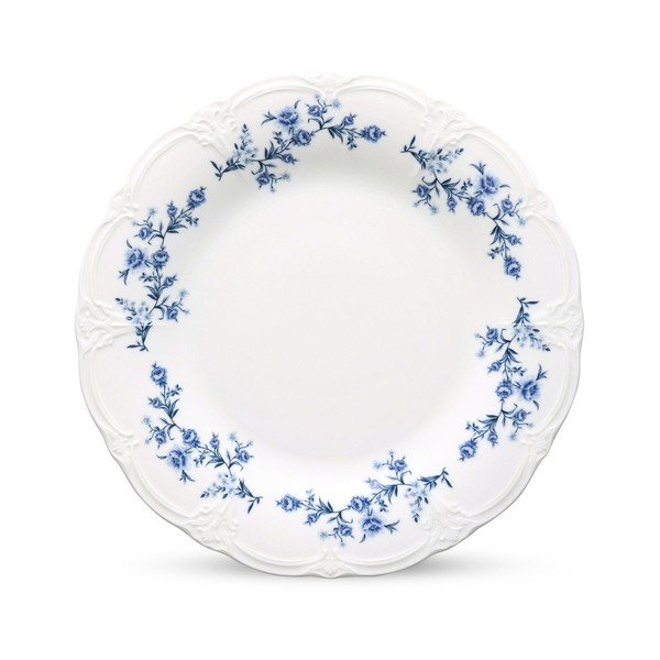 Farfurie albă/albastră din porțelan ø 21 cm Retro – BonBistro