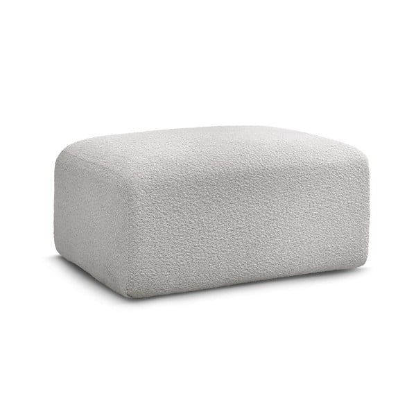 Taburet gri deschis cu tapițerie din țesătură bouclé Tina – Bobochic Paris-image-3