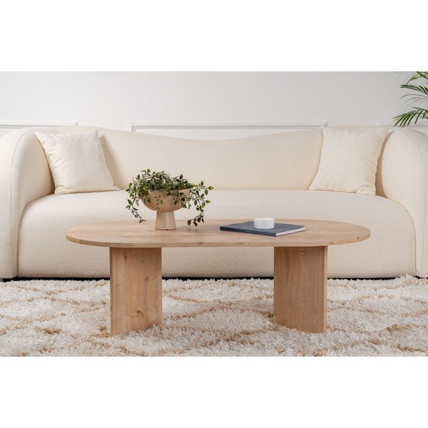 Măsuță de cafea în culoare naturală cu aspect de lemn de stejar 60x119 cm Sable – Kalune Design-image-3