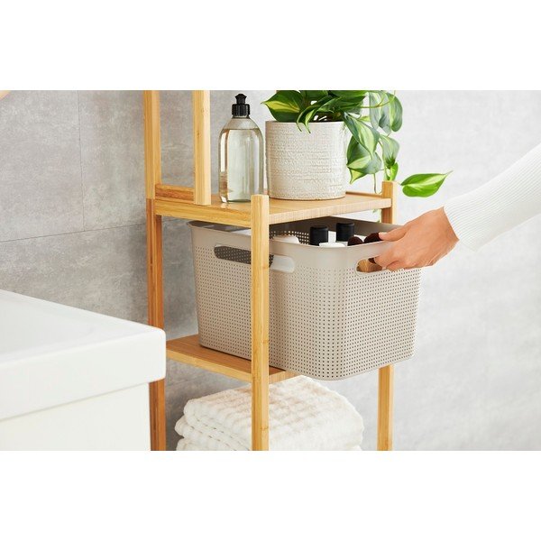 Coș de depozitare bej din plastic reciclat Brisen - Rotho-image-3