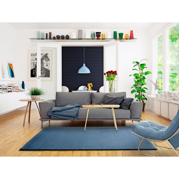 Covor Universal Berna Liso, 80 x 150 cm, albastru-image-1