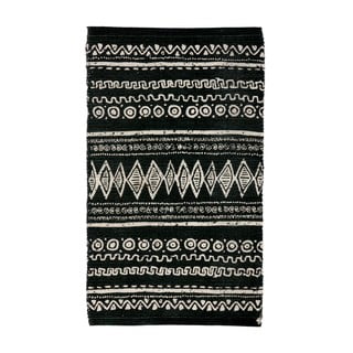 Covor din bumbac Webtappeti Ethnic, 55 x 180 cm, negru-alb