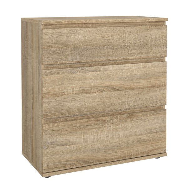 Comodă în culoare naturală joasă cu aspect de lemn de stejar 77x84 cm Nova – Tvilum-image-2