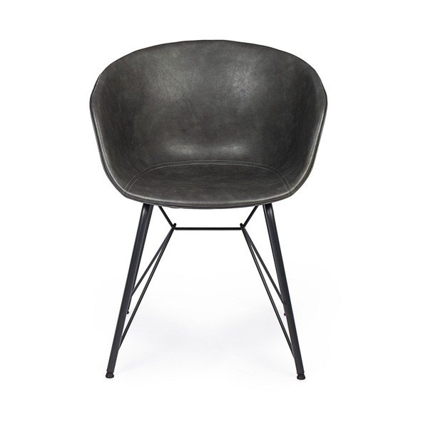 Scaun de dining gri închis tapițat Warhol – Bizzotto-image-2