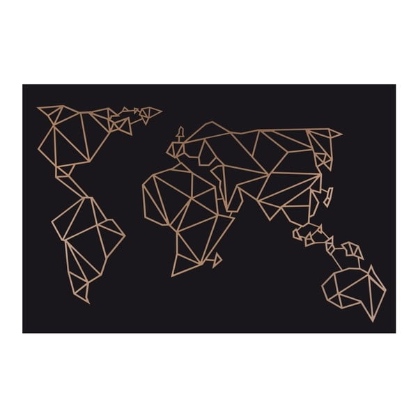 Decorațiune metalică de perete Homemania Decor World 100 x 55 cm, arămiu-image-2