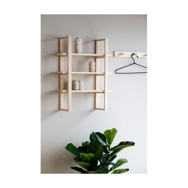 Raft în culoare naturală etajat din lemn masiv de paulownia 48 cm Santiago – House Nordic-image-4