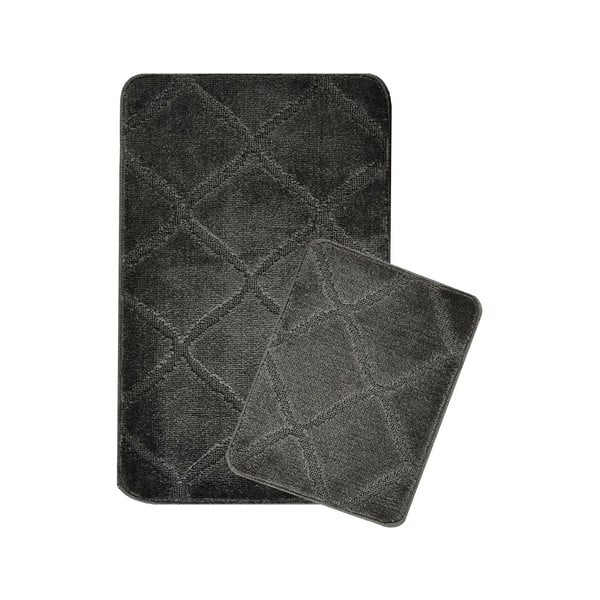 Covorașe de baie gri-antracit 2 buc. 50x80 cm Cizgili – Foutastic