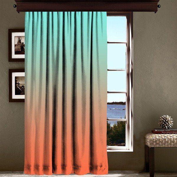 Draperie Curtain Tageho, 140 x 260 cm, portocaliu - turcoaz-image-1