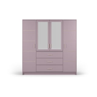 Dulap roz cu oglindă 196x200 cm Burren - Cosmopolitan Design