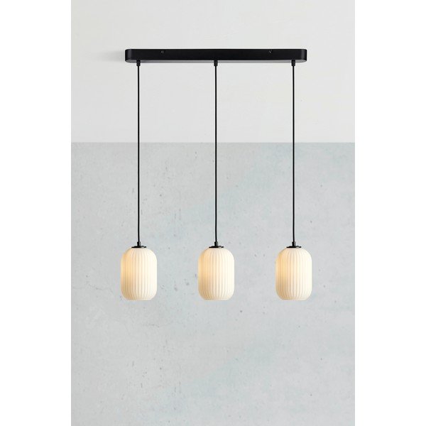 Lustră neagră-albă cu abajur din sticlă 14x72 cm Cava – Markslöjd-image-2