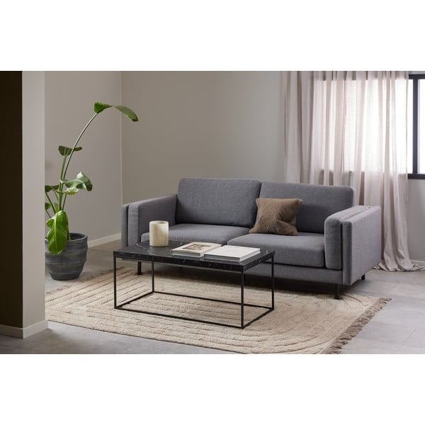 Măsuță de cafea neagră cu blat cu aspect de marmură 55x110 cm Barossa – Actona-image-1