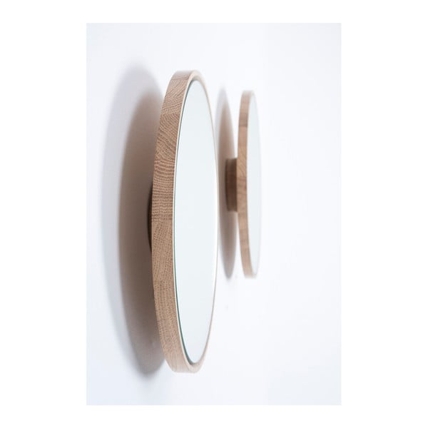 Oglindă de perete cu ramă din lemn masiv de stejar Gazzda Look, ⌀ 32 cm-image-3