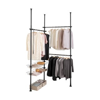 Suport telescopic pentru haine Wenko Herkules Duo, negru