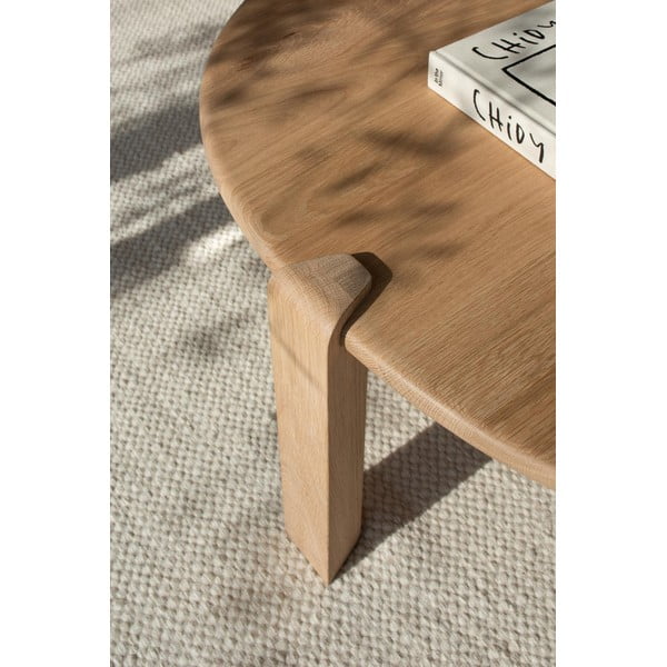 Măsuță de cafea în culoare naturală din lemn de stejar 100x180 cm Kulin – Gazzda-image-2