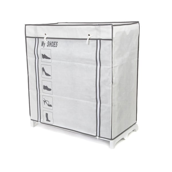 Pantofar textil Compactor shoes, 25 compartimente, negru - alb-image-3