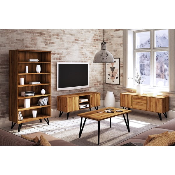 Bibliotecă din lemn de stejar 91x185 cm Golo - The Beds-image-4