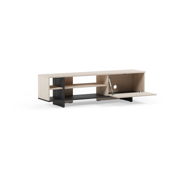 Comodă TV neagră 160x44x36 cm Cequoia – Marckeric-image-2
