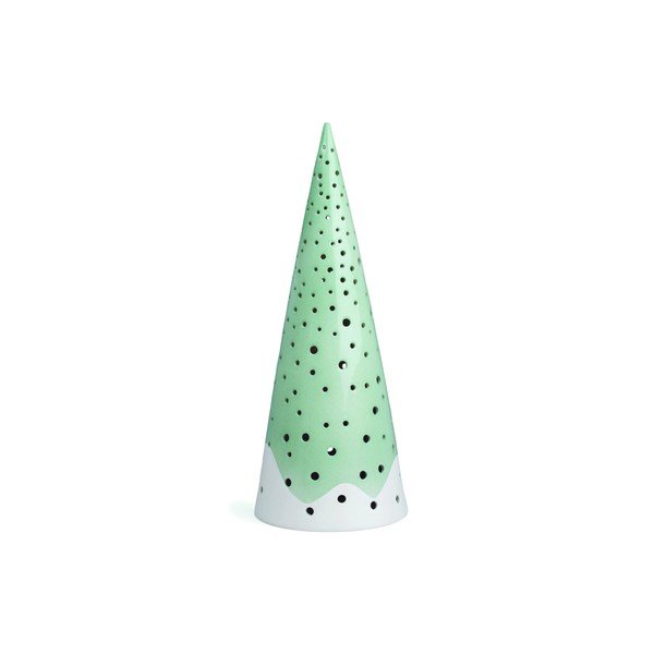 Sfeșnic din porțelan chinezesc pentru Crăciun Kähler Design Nobili, înălțime 30 cm, verde