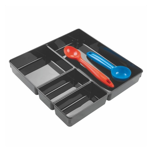 Organizator pentru sertar InterDesign Linus Grand, 30,5 x 30,5 cm, negru 