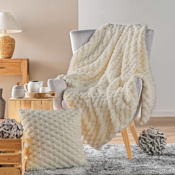 Pătură fildeș din micropluș/cocolino 180x220 cm Frosty – douceur d'intérieur-image-4