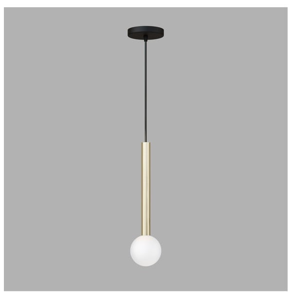 Lustră aurie cu abajur din sticlă ø 15 cm Candle – Squid Lighting