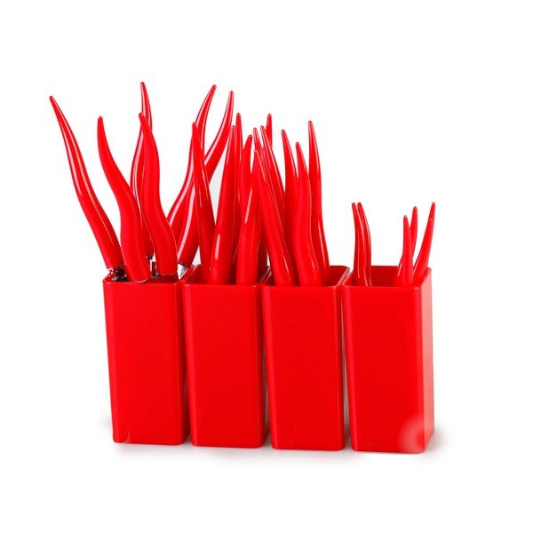 Set 24 tacâmuri cu suport Vialli Design Ama, roșu-image-1