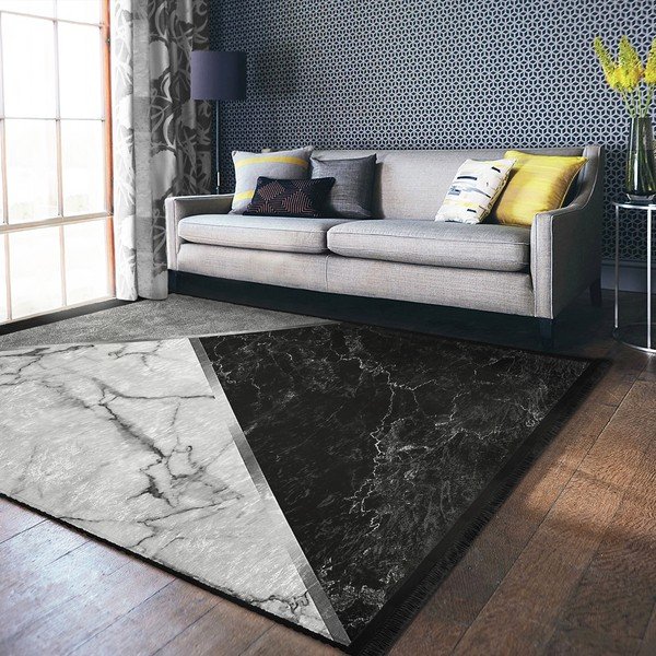 Covor alb-negru 80x150 cm – Mila Home-image-2