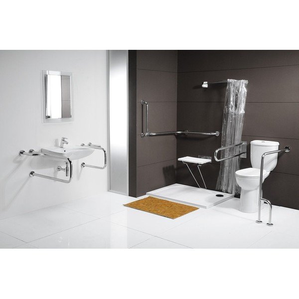 Mâner de siguranță pentru baie de montat pe perete din oțel inoxidabil 52 cm Handicap Left – Sapho-image-1