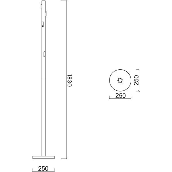 Cuier bej din metal ø 25x183 cm Yuko – noo.ma-image-3