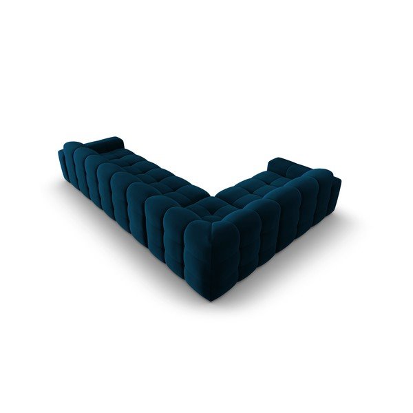 Colțar albastru închis cu tapițerie din catifea (pe partea stângă) Kendal – Micadoni Home-image-4